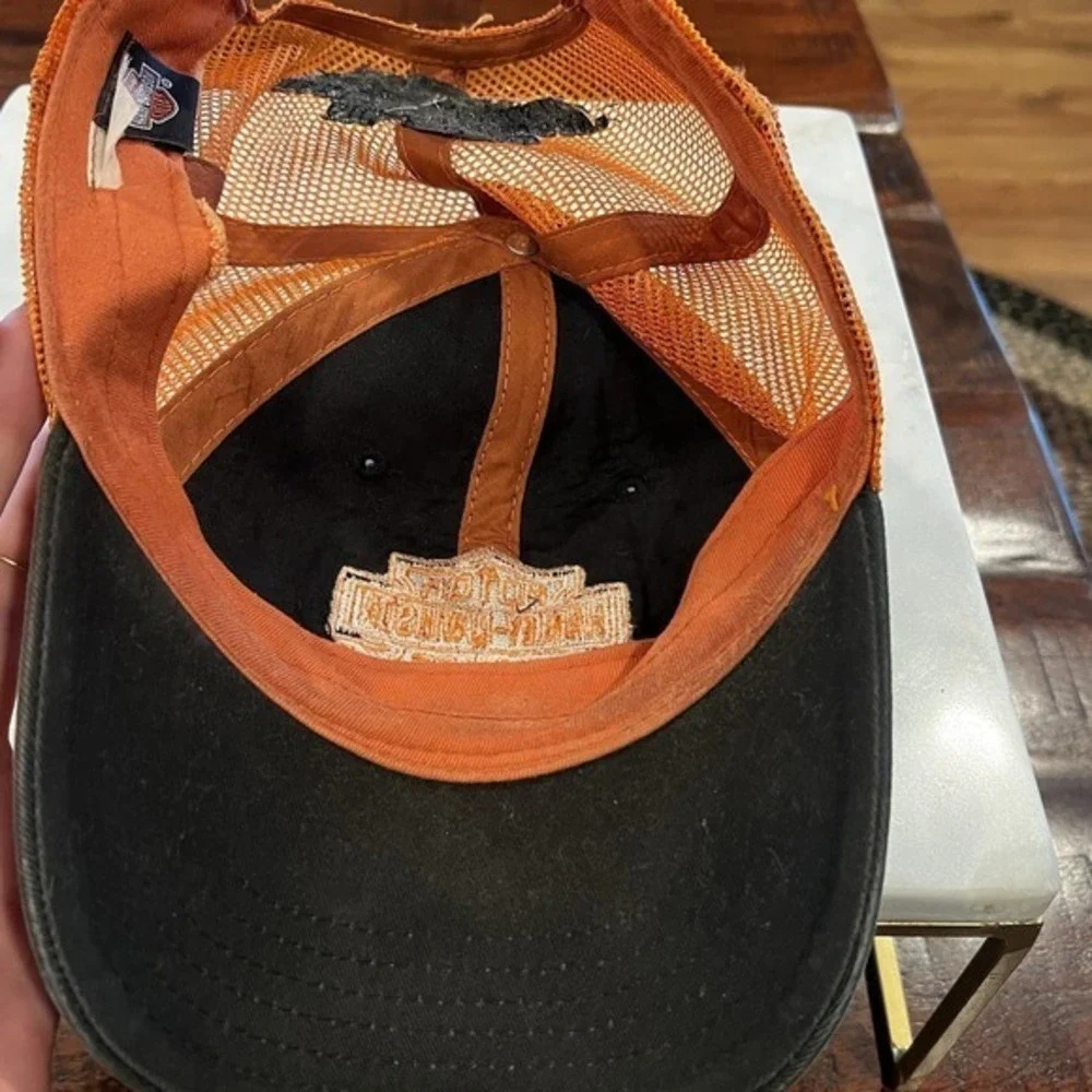 Harley-Davidson Trucker Hat‎ Big Island Hawaii Orange Mesh Black Cap Motorcycle